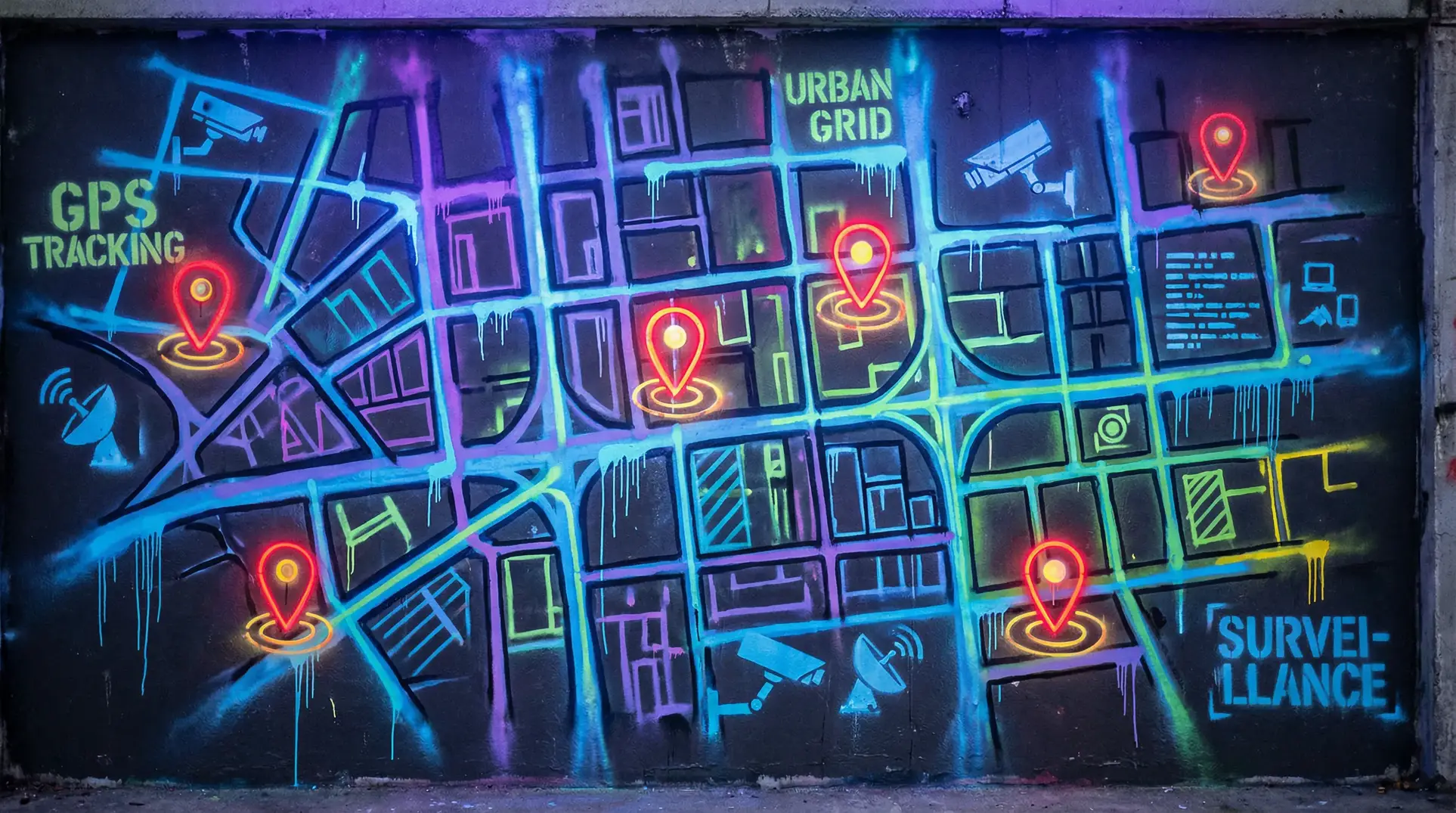两生花电视剧全集 狗仔追踪地图 - 城市涂鸦风格